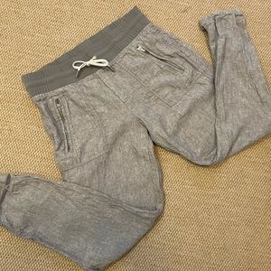 Athleta grey linen pants / joggers size 8